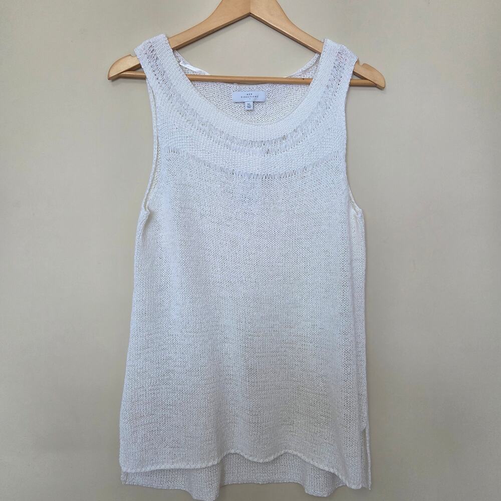 NWT New Directions XL Pullover Sleeveless Knit Tunic Tank Top Sweater Scoop Neck